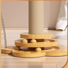 Petal Shaped Solid Wood Scratching Board Cat Toy