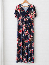 Xpenyo Navy Floral Wrap Maxi Dress Size XL