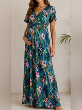 Xpenyo 2XL maternity crisscross stretch comfy tropical maxi dress vacation boho