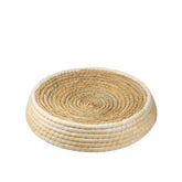 Handmade straw woven cat scratcher house