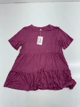 Xpenyo Purple Ruffle Bottom Short Sleeve Shirt WOmens Size Medium