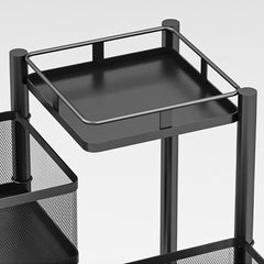 5 Tier Steel Square Rotating Kitchen Cart Multifunctional Shelves