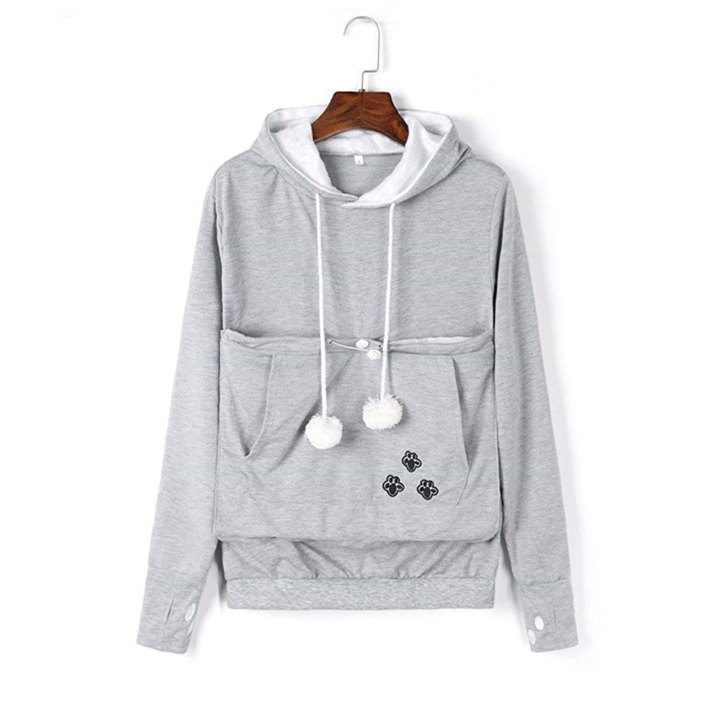 Fashion long sleeve casual hooded pet holder carrier big pocket blxcknorway™