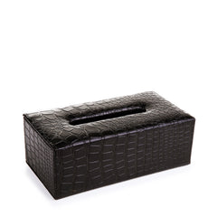 Leather Basket with Tissue Box