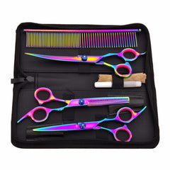 Dog grooming scissors colorful pet trimming scissors set