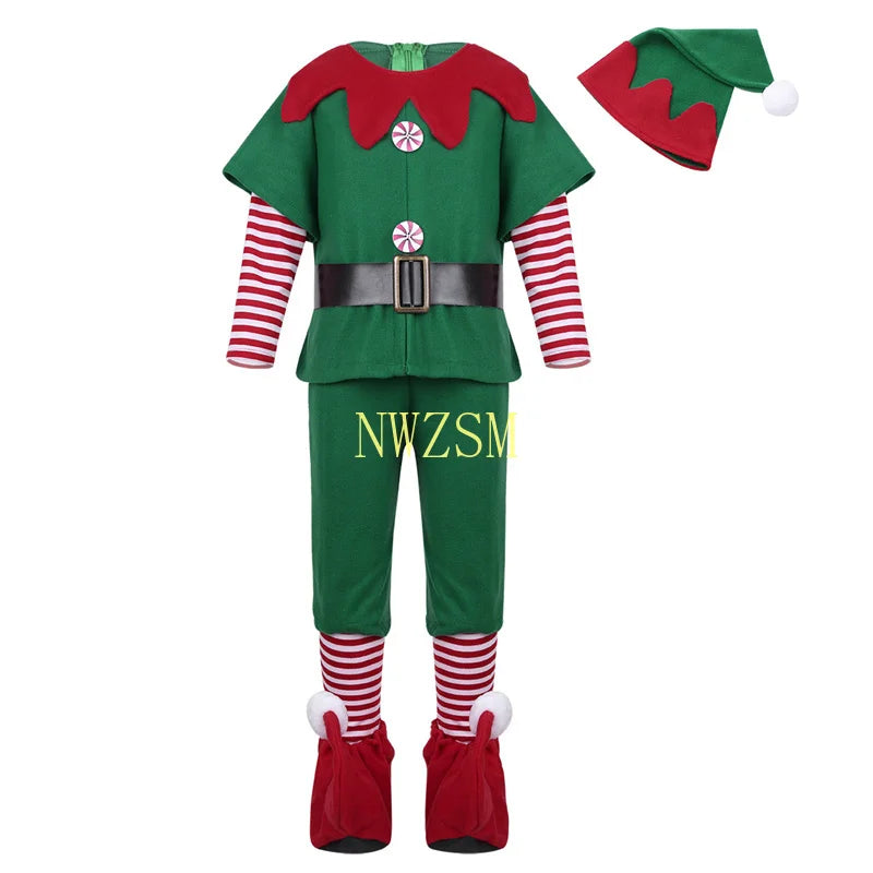 Green Elf Girls Christmas Costume for Festive Fun