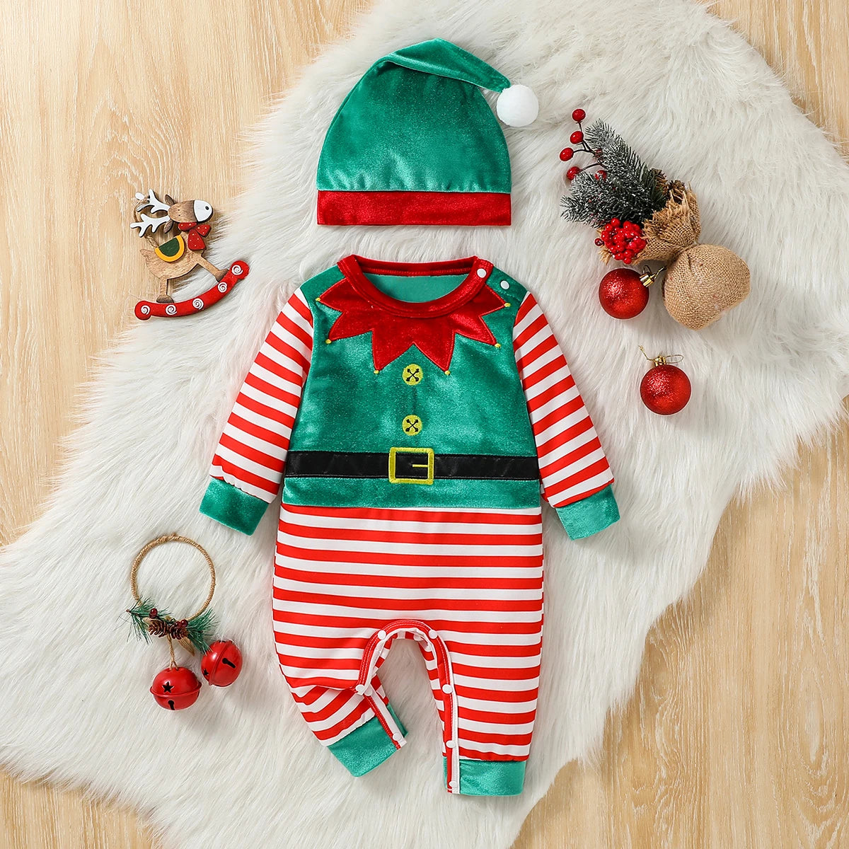 Christmas- Striped- Baby- Jumpsuit with -Hat.jpg