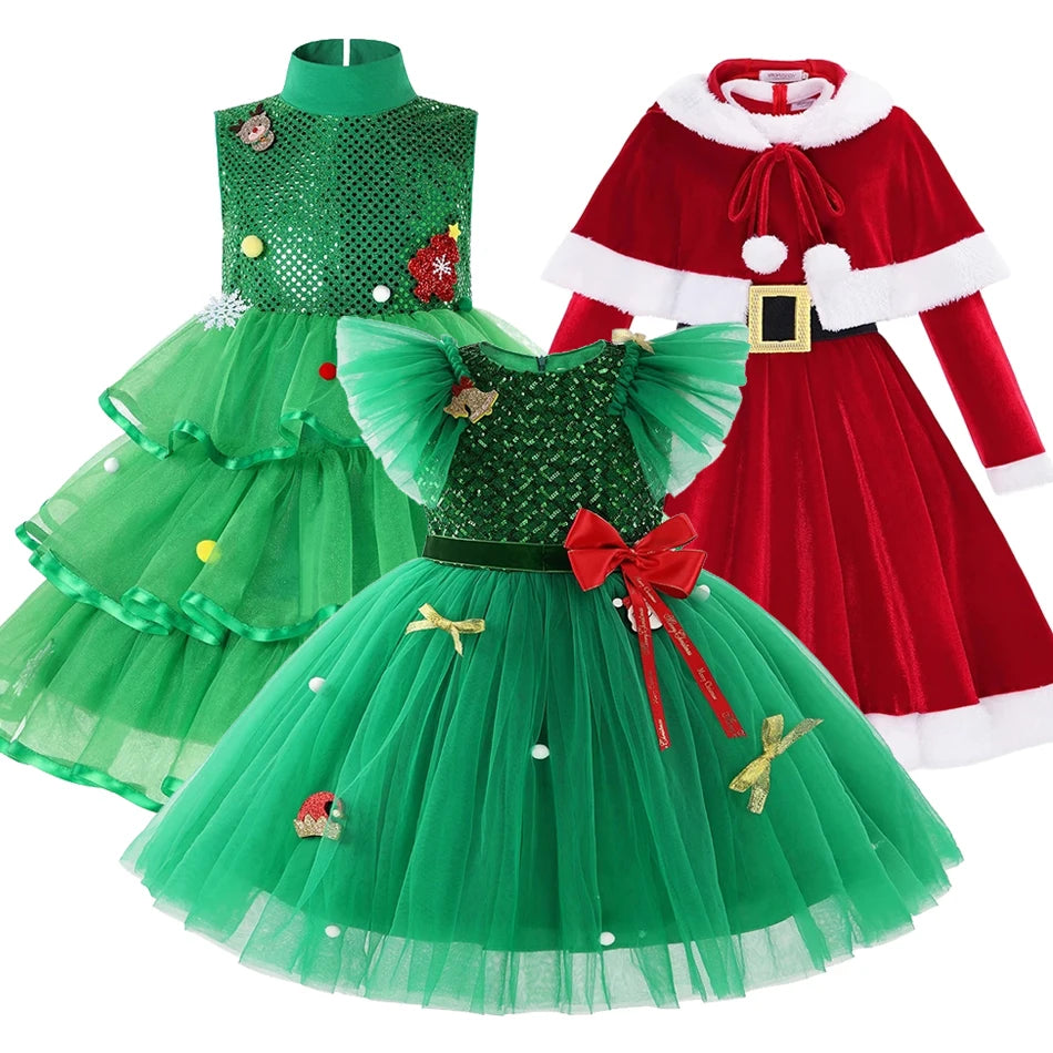 Girls -Christmas- Santa- Tutu -Dress Kids -Cosplay -Outfit.jpg