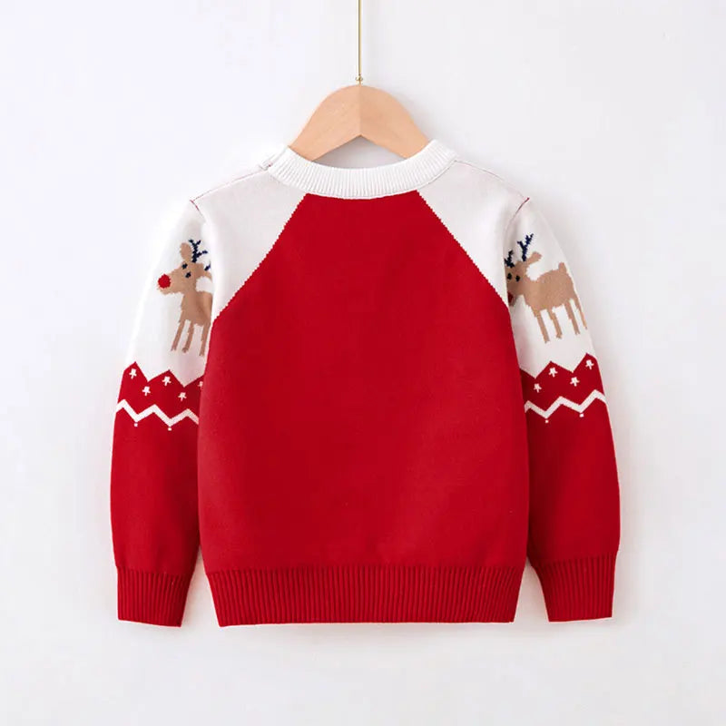 Warm Cartoon Christmas Sweaters for Kids