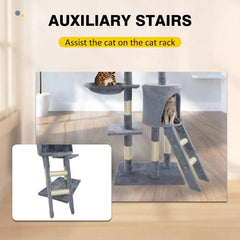 140 cm Cat Tree Tower – Indoor/Outdoor Scratching Post and Climbing Activity Centre