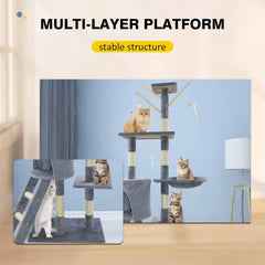 140 cm Cat Tree Tower – Indoor/Outdoor Scratching Post and Climbing Activity Centre