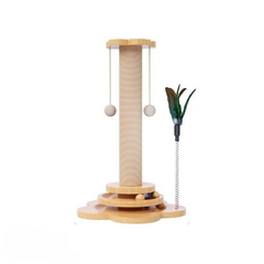 Petal Shaped Solid Wood Scratching Board Cat Toy