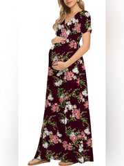 Xpenyo Maternity Maxi Dress Women Casual Wrap Long Baby Shower Pregnancy Dresses