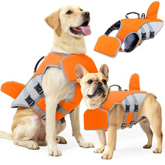 Shark Fin Dog Life Jacket –Adjustable Pet Swimming Safety Vest