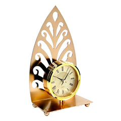 Metallic Golden Leaf Table Clock